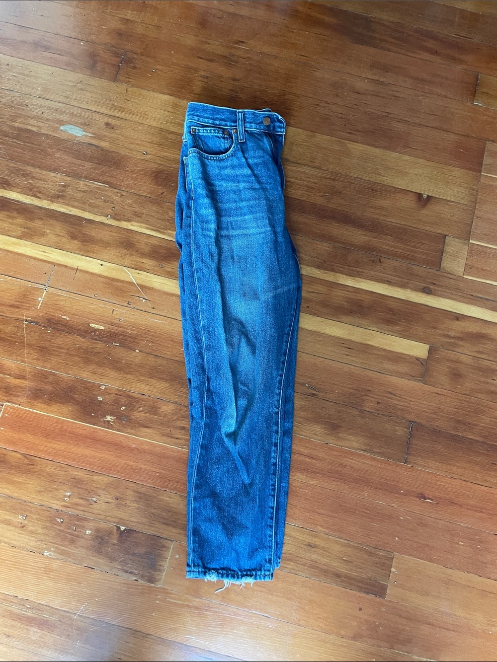 Madewell Blue Straight-Leg Jeans - Picture 1 of 5